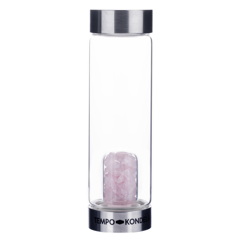 TEMPO-KONDELA CRYSTAL, skleněná láhev s růženínem, 500 ml