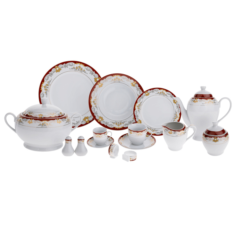 TEMPO-KONDELA GARIDA TYP 2, jídelní sada, set 57 ks, porcelán