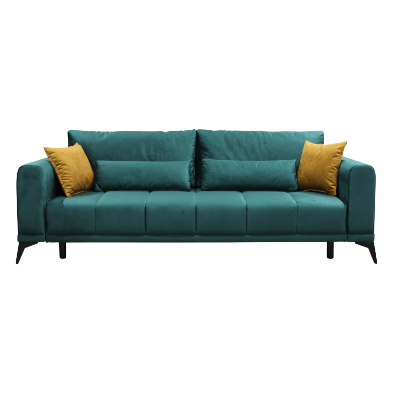 Rozkládací pohovka, smaragdová/hořčicová, GRACE BIG SOFA
