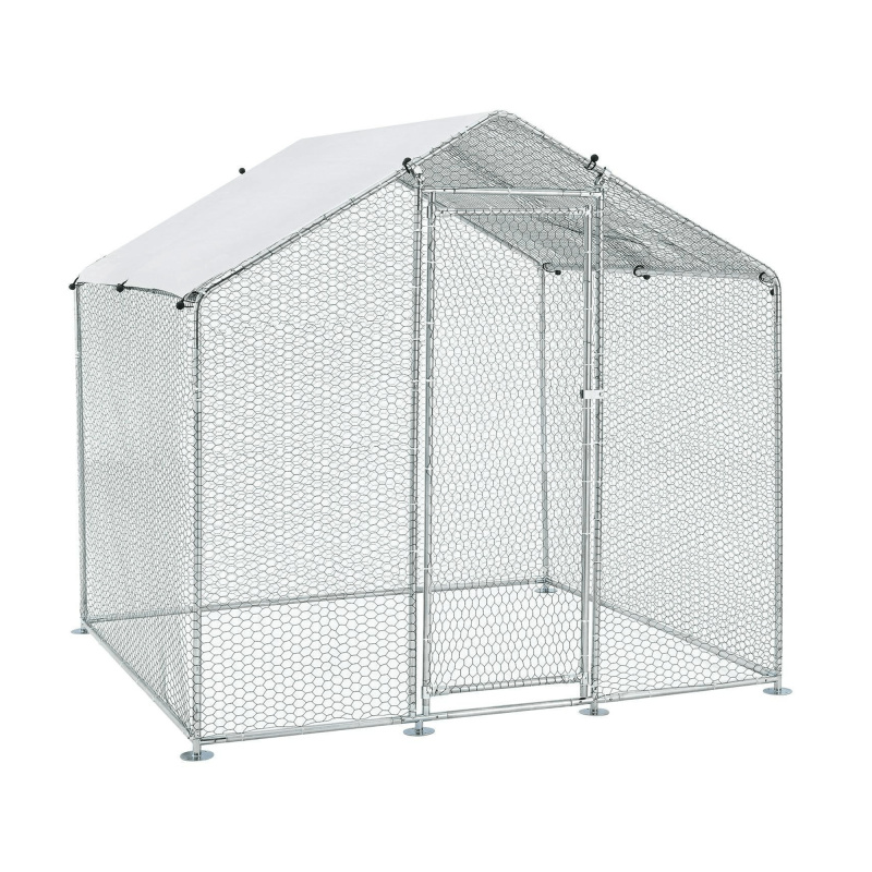 Výběh s plachtou pro zvířata, stříbrná, 2x2 m, INKOKY TYP 1