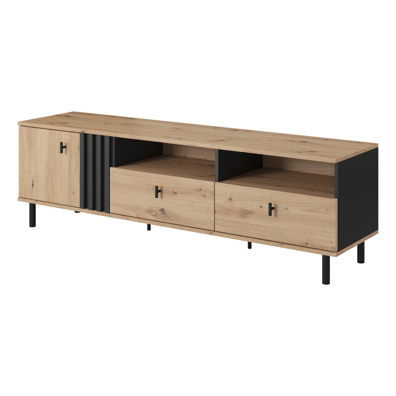 TV stolek 165 cm, dub artisan/černý antracit, MEDIS B