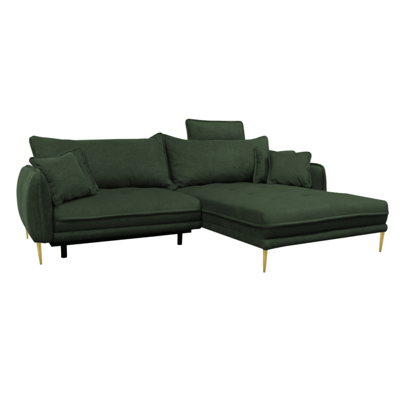 Sedací souprava, zelená, pravá, DESTINY ROH