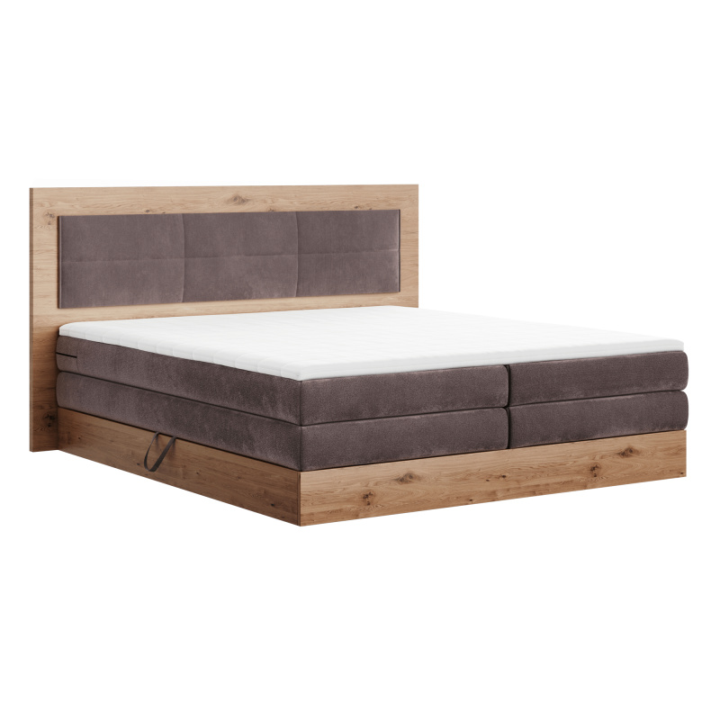 Boxspringová postel 160x200, hnědá, RENIZE NEW