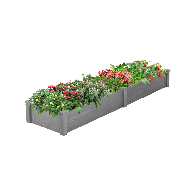 Vyvýšený záhon, dřevo, šedá, JELNO