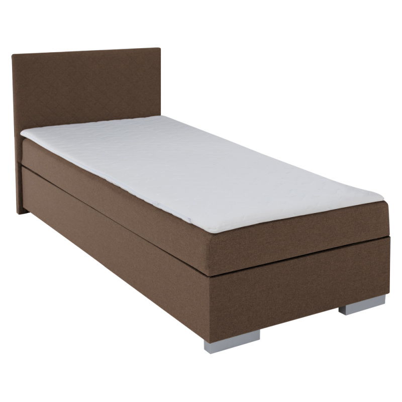 Boxspringová postel, jednolůžko, hnědá, 90x200, univerzální, ADARA