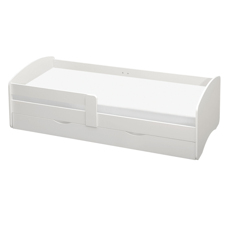 Postel s roštem a úložným prostorem 80x160, bílá, COCOLINO