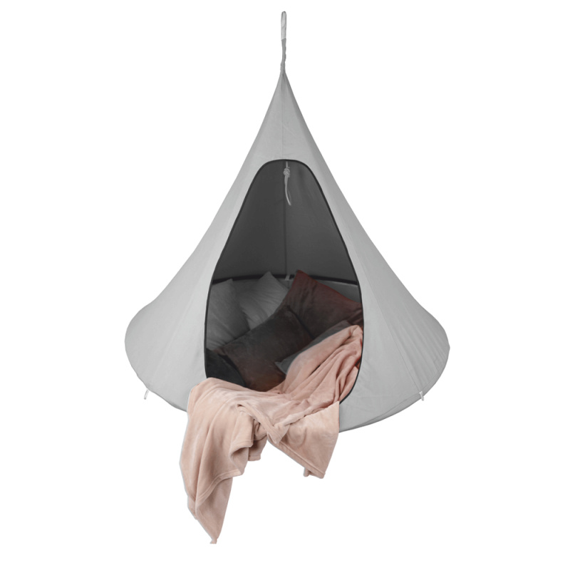 Závěsné houpací křeslo, světle šedá, KLORIN NEW KLASIK CACOON HAMMOCK R2, rozbalené zboží