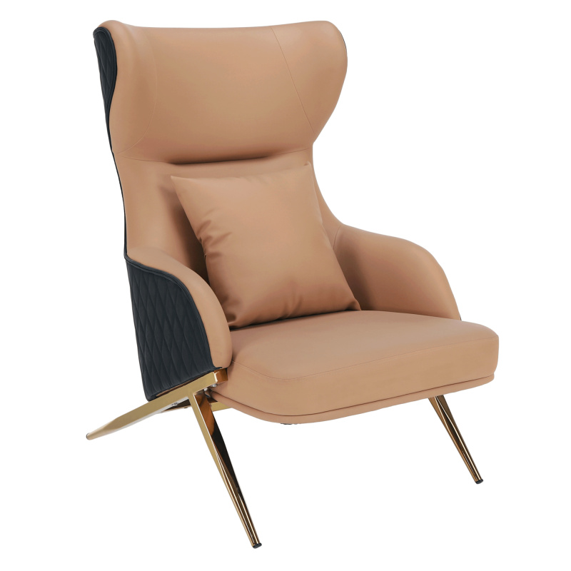 Designové luxusní křeslo, camel/černá ekokůže, ARTES P2, poškozené zboží