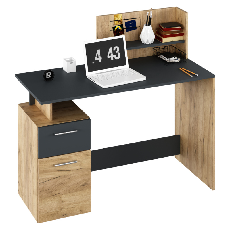 PC stůl, dub artisan/grafit, PLATON NEW