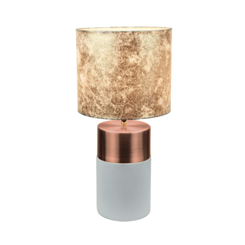 Stolní lampa, šedohnědá / růžovozlatá / zlatá vzor, QENNY TYP 18 P4, poškozené zboží