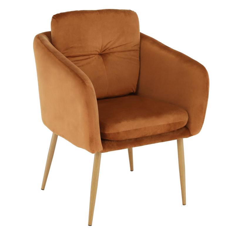 Designové křeslo, terakota Velvet látka, AVETA P2, poškozené zboží
