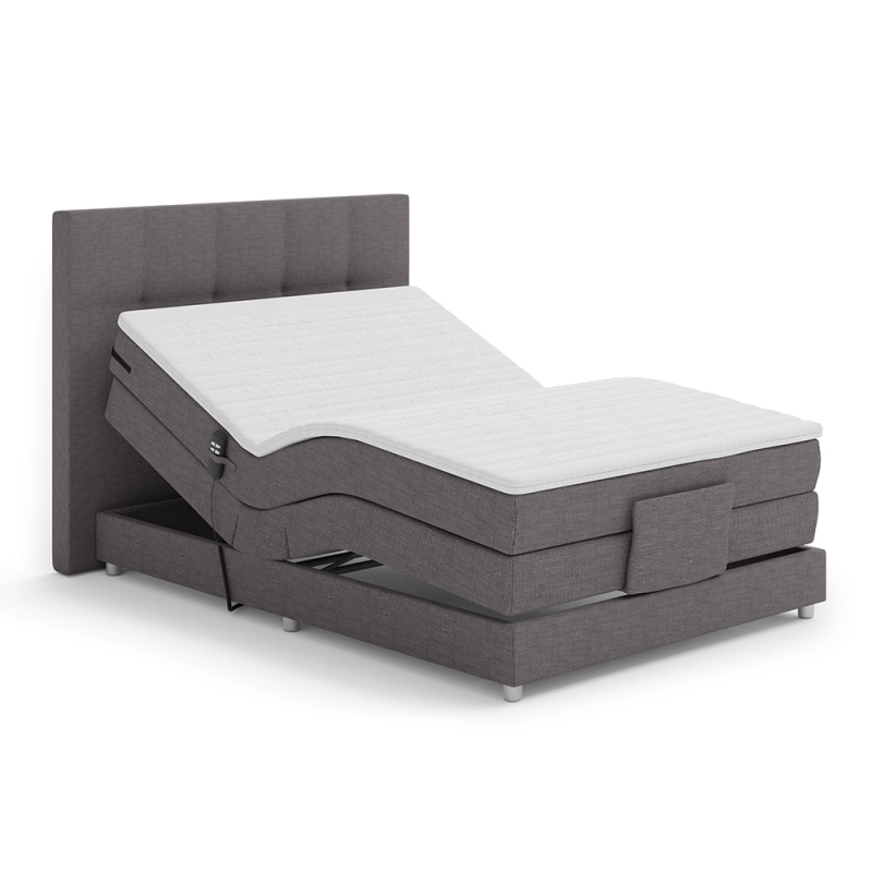Elektrická polohovací postel, boxspring, šedá, 120x200, MURKO NEW R2, rozbalené zboží