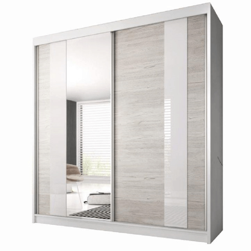 Skříň s posouvacími dveřmi, dub kathult světlý/bílá, 233x218, MULTI 32 P4, poškozené zboží