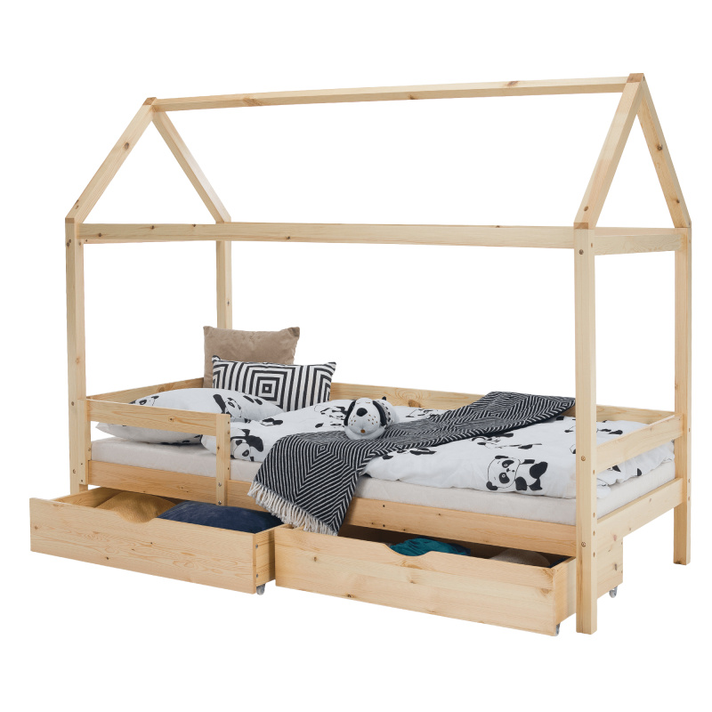 Montessori postel, 90x200, přírodní, masiv, NOEMA