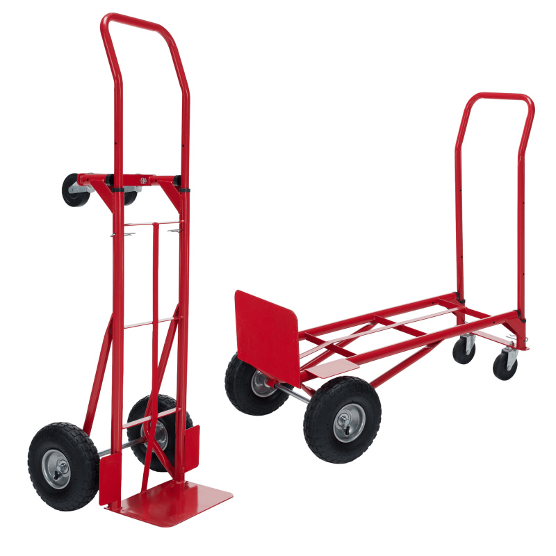 Skladový vozík 2v1, nosnost 150 kg, červená/černá, LAMY