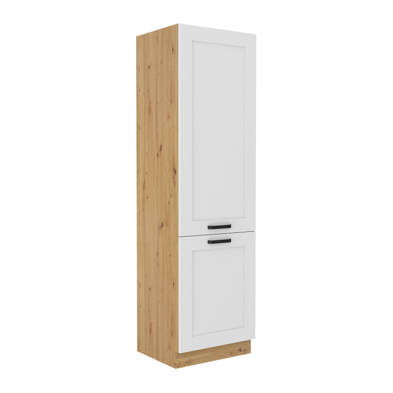 Skříňka na vestavnou chladničku, dub artisan/bílá, LULA 60 LO-210 2F
