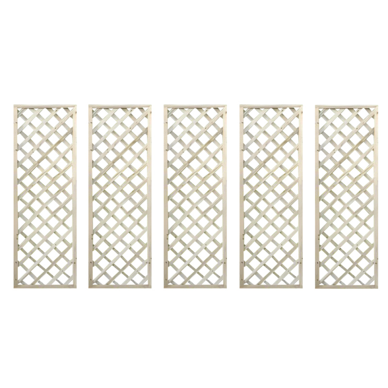 Mřížková zástěna, set 5 ks, přírodní, dřevo, 60x120 cm, KALIFE TYP 1