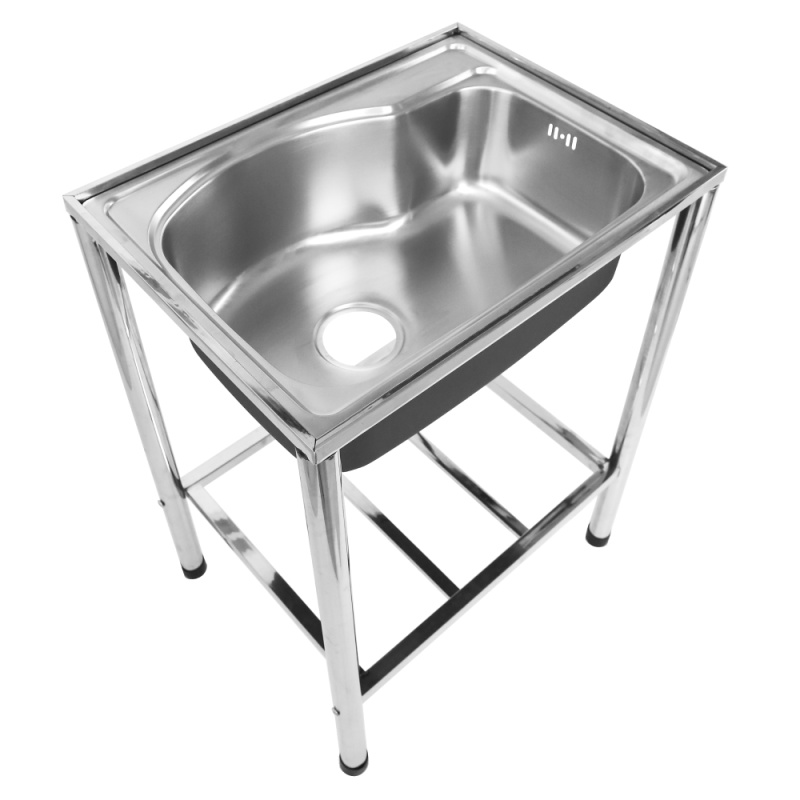 Nerezový dřez se sifonem, 58x43, INOX