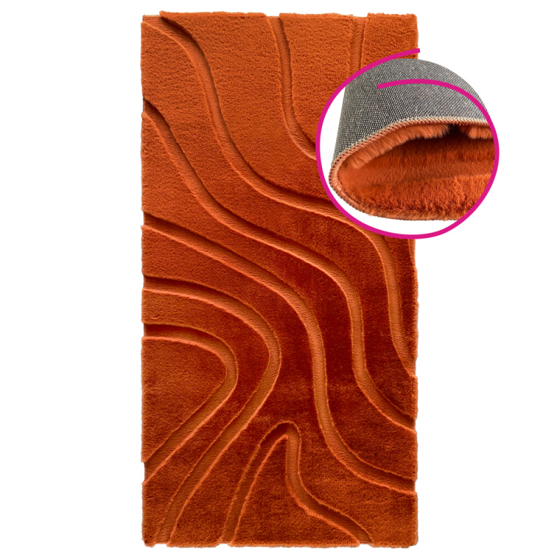 Koberec, cihlová/3D vzor, 100x140, PUFIN TYP 2