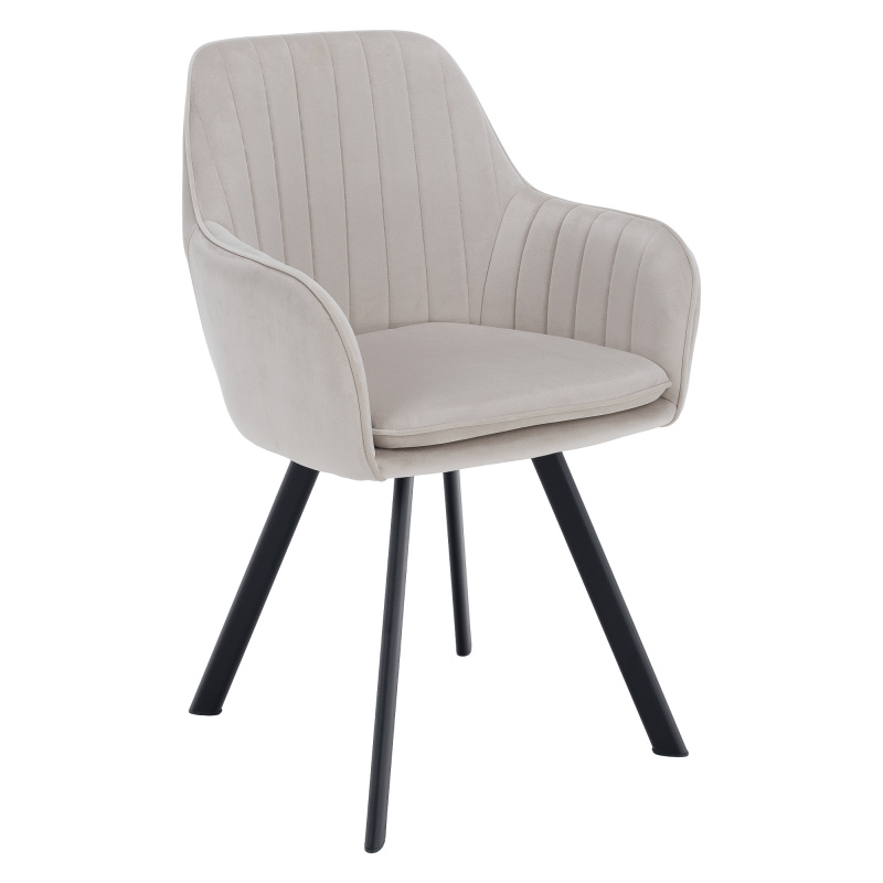 Designové křeslo, béžovošedá Velvet látka, AURIL RP1, rozbalené zboží