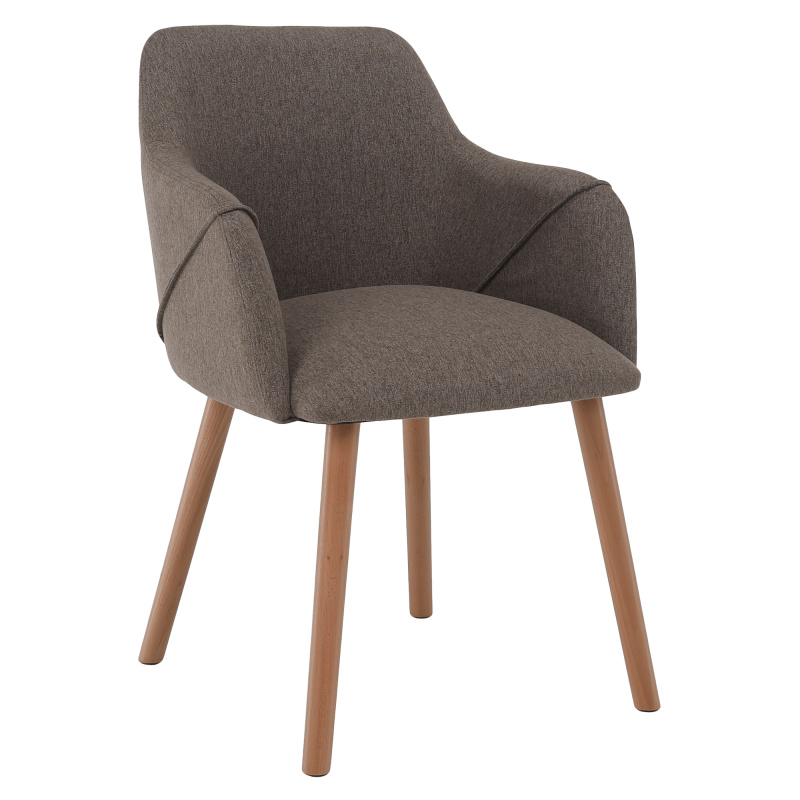 Designové křeslo, hnědá/buk, PETRUS RP1, rozbalené zboží