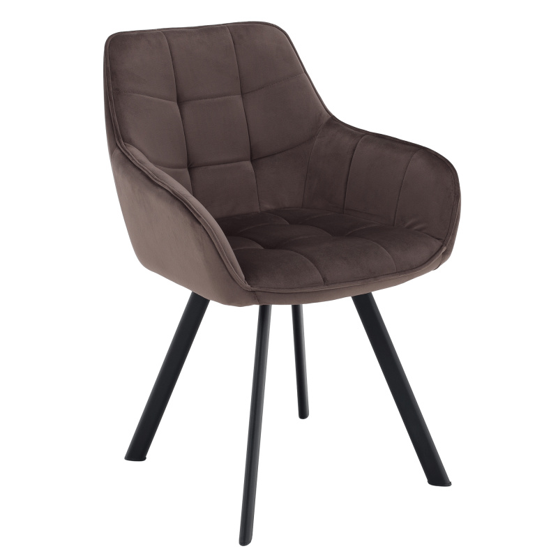 Designové křeslo, šedohnědá Velvet/černá, PETIN RP1, rozbalené zboží