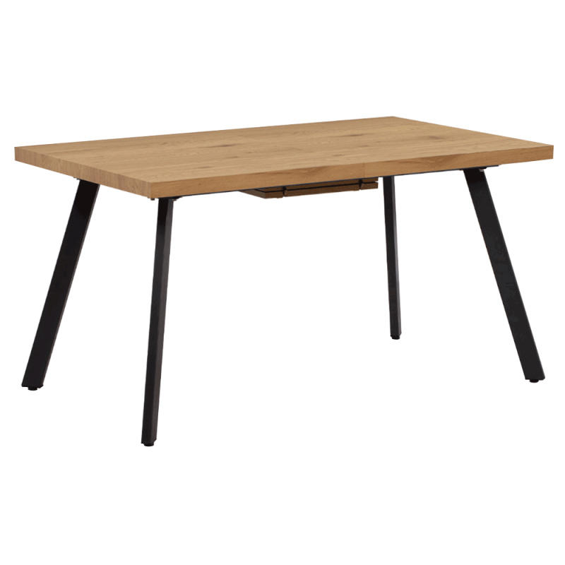 Jídelní stůl, rozkládací, dub / kov, 140-180x80 cm, AKAIKO P5, poškozené zboží