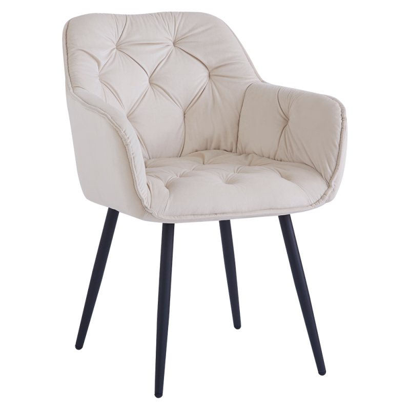Designové křeslo, béžová Velvet látka, FEDRIS NEW
