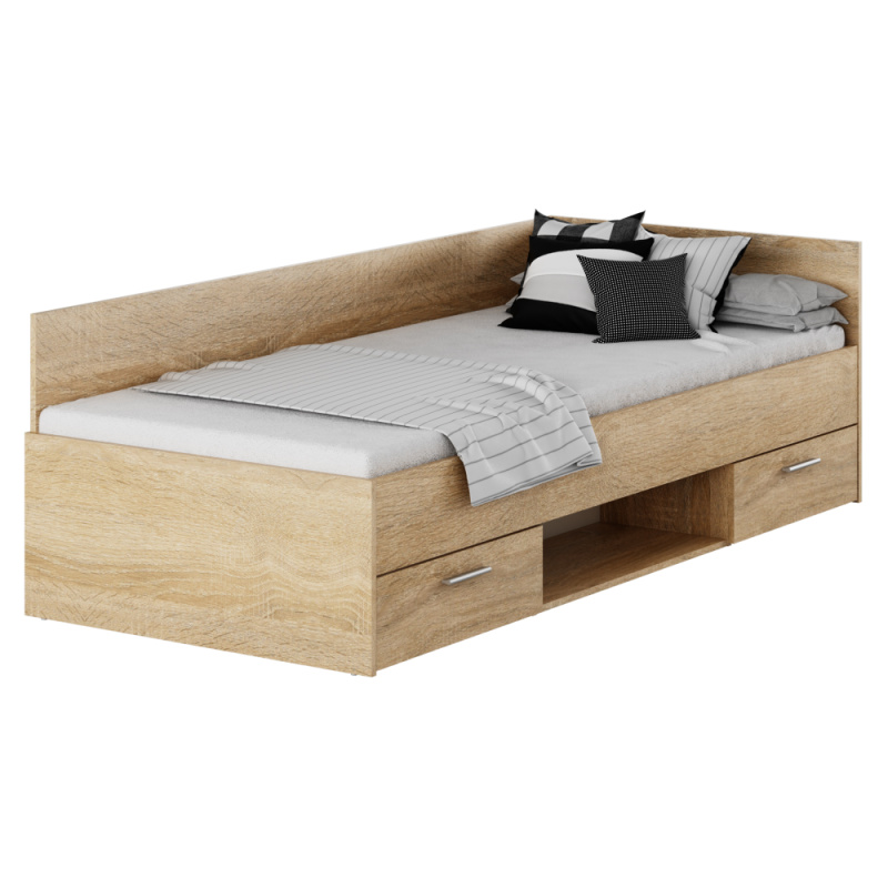 Postel, 90x200, dub sonoma, BOAT