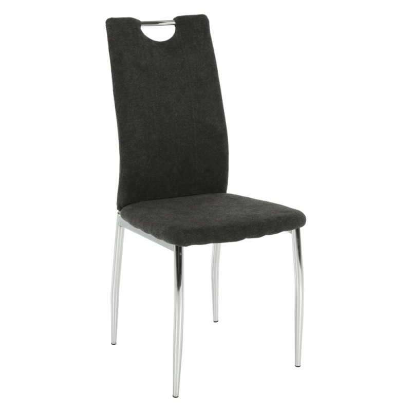 Jídelní židle, hnědošedá látka/chrom, OLIVA NEW P3, poškozené zboží