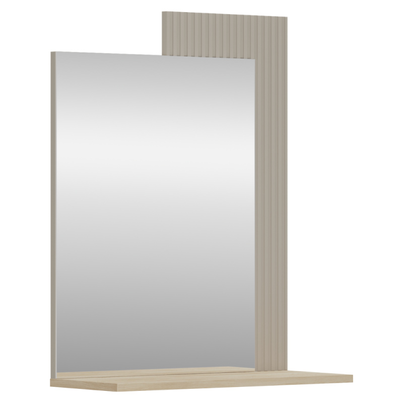 Zrcadlo 65, šedohnědá Taupe/dub silverjack, DOMCA
