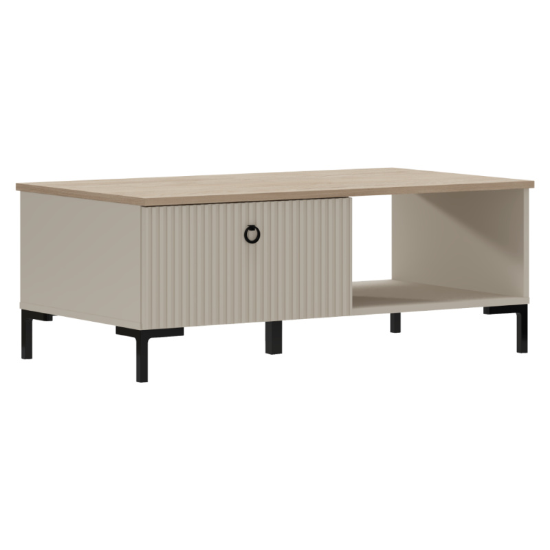 Konferenční stolek, šedohnědá Taupe/dub silverjack, DOMCA 1S