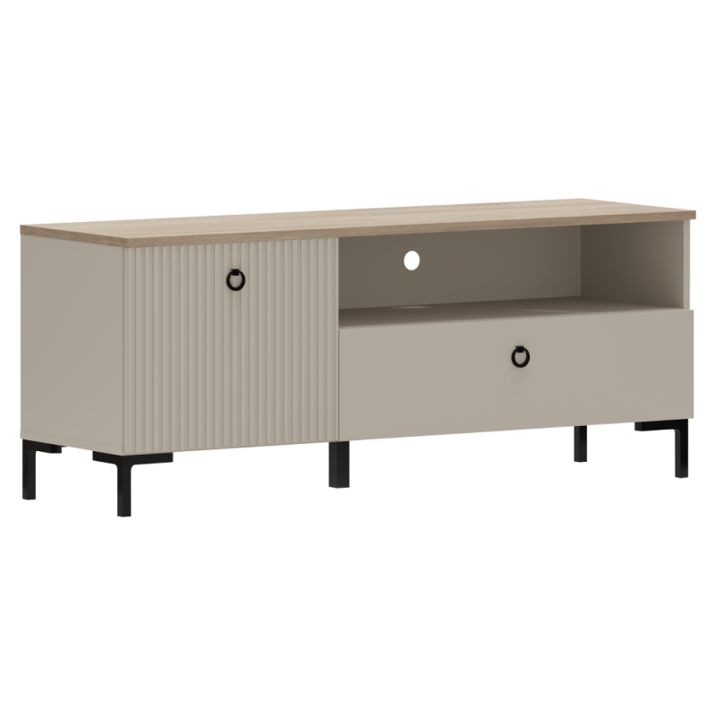 TV stolek, šedohnědá Taupe/dub silverjack, DOMCA 1K1S