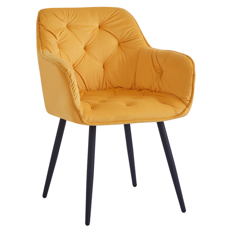 Designové křeslo, žlutá Velvet látka, FEDRIS NEW