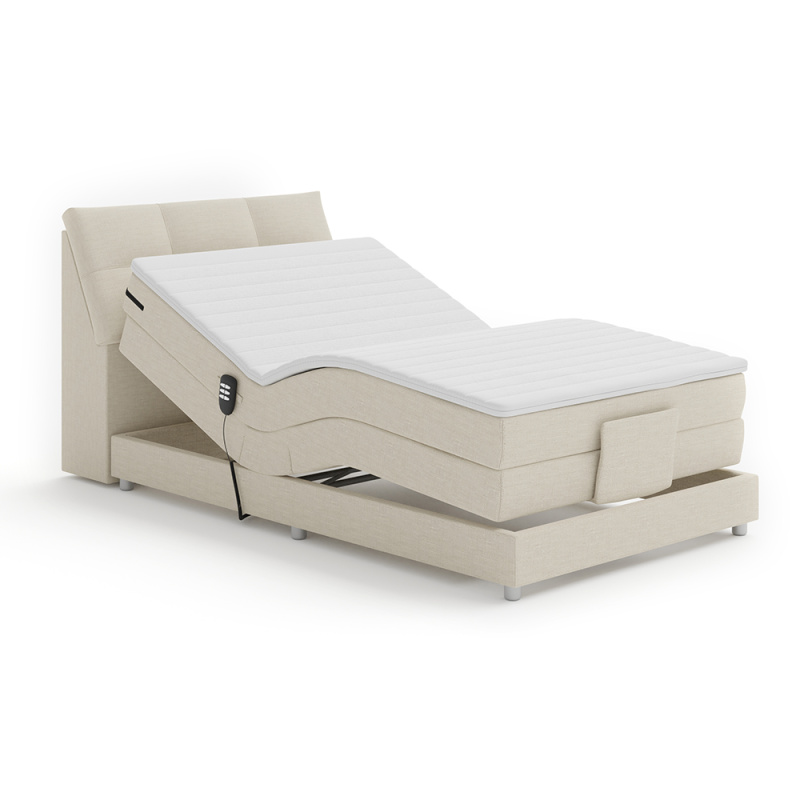 Elektrická polohovací postel, boxspring, béžová, 120x200, GERONA NEW P3, poškozené zboží