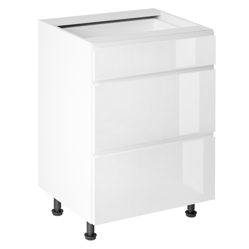 Spodní skříňka, bílá/bílá extra vysoký lesk HG, AURORA D60S3