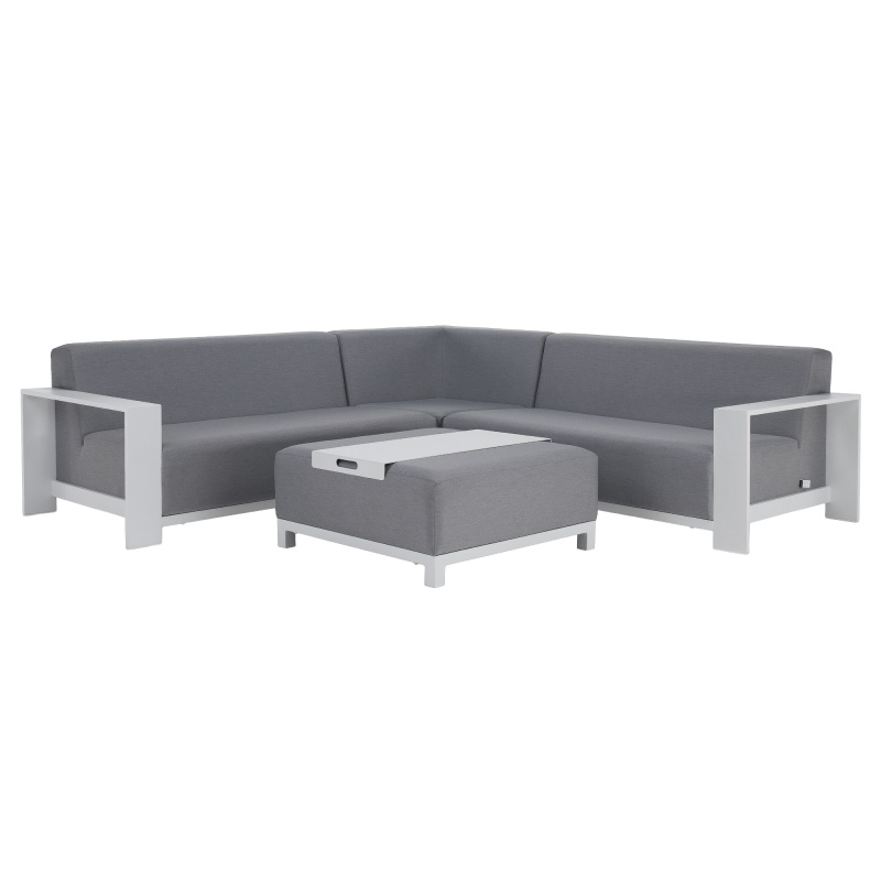 Zahradní set, světle šedá/bílá, aluminium, UBUL RP1, rozbalené zboží
