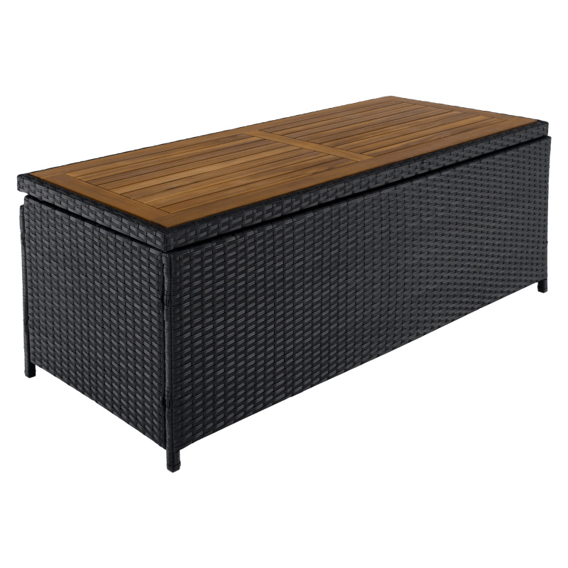 Zahradní úložný box/lavice, černá/přírodní/krémová, BEMUS RP1, rozbalené zboží