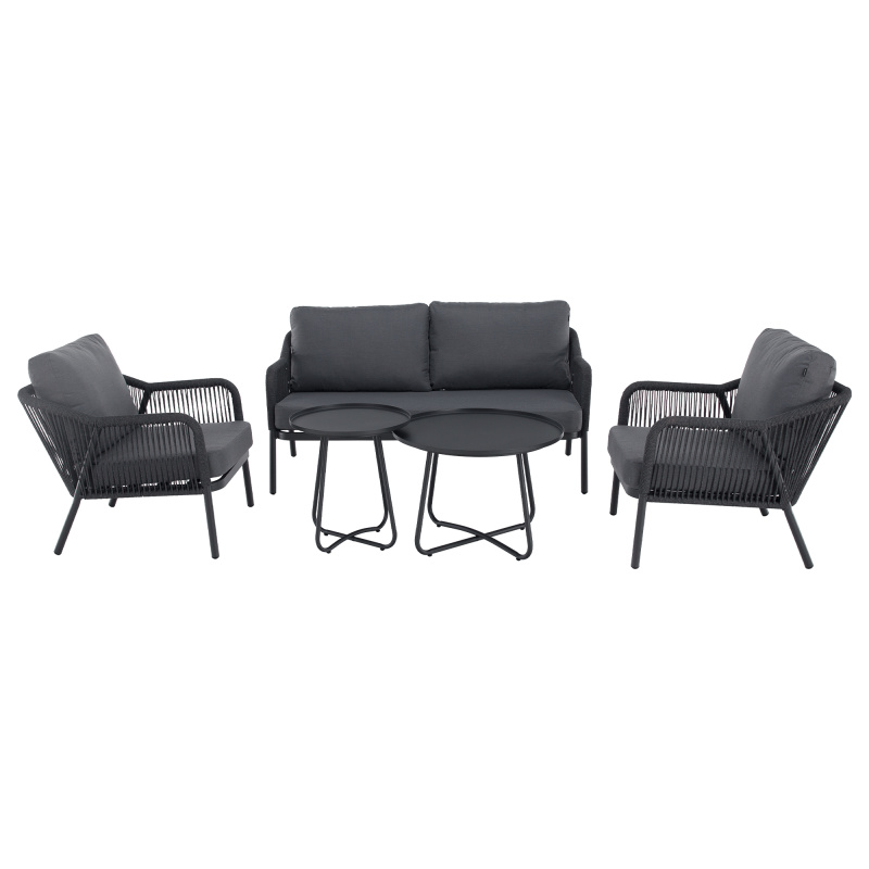 Zahradní 5-dílný set, šedá, aluminium, MAHES RP1, rozbalené zboží