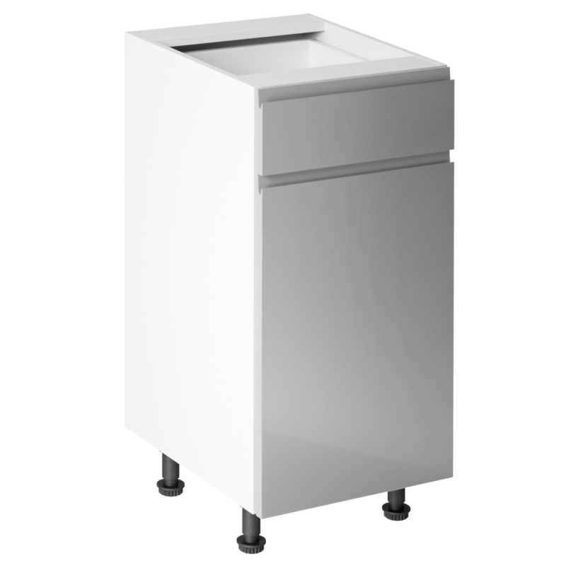 Spodní skříňka, bílá/šedá extra vysoký lesk HG, AURORA D40S1