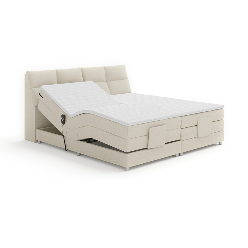 Elektrická polohovací postel, boxspring, béžová, 180x200, GERONA NEW P1, poškozené zboží