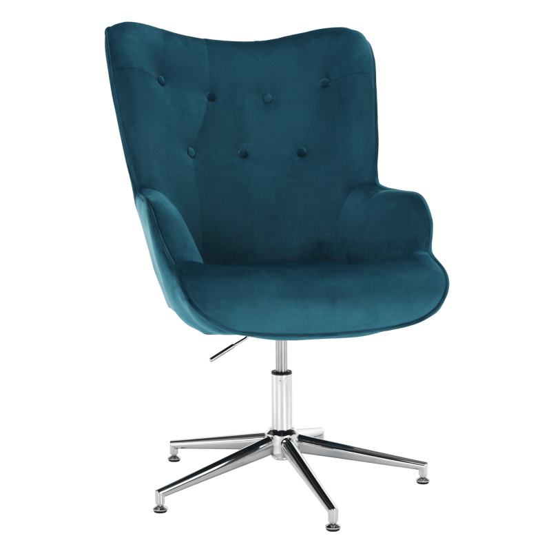 Designové křeslo, petrolejová Velvet látka/chrom, MARLOV P2, poškozené zboží