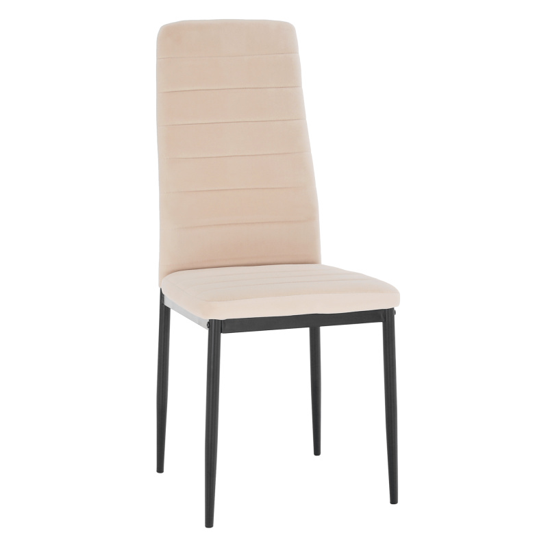 Židle, béžová Dulux, velvet látka/černý kov, COLETA NOVA P1, poškozené zboží