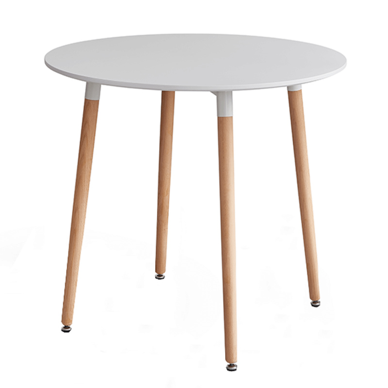 Jídelní stůl, bílá/buk, průměr 80 cm, ELCAN NEW TYP 2 P1, poškozené zboží
