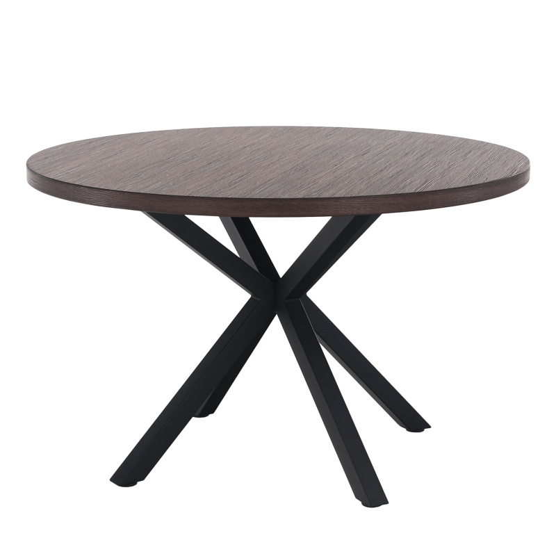 Jídelní stůl, tmavý dub/černá, průměr 120 cm, MEDOR P9, poškozené zboží