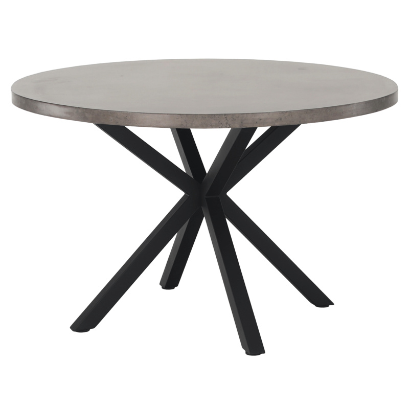 Jedálenský stůl, betón / čierna, průměr 120 cm, MEDOR P7, poškozené zboží