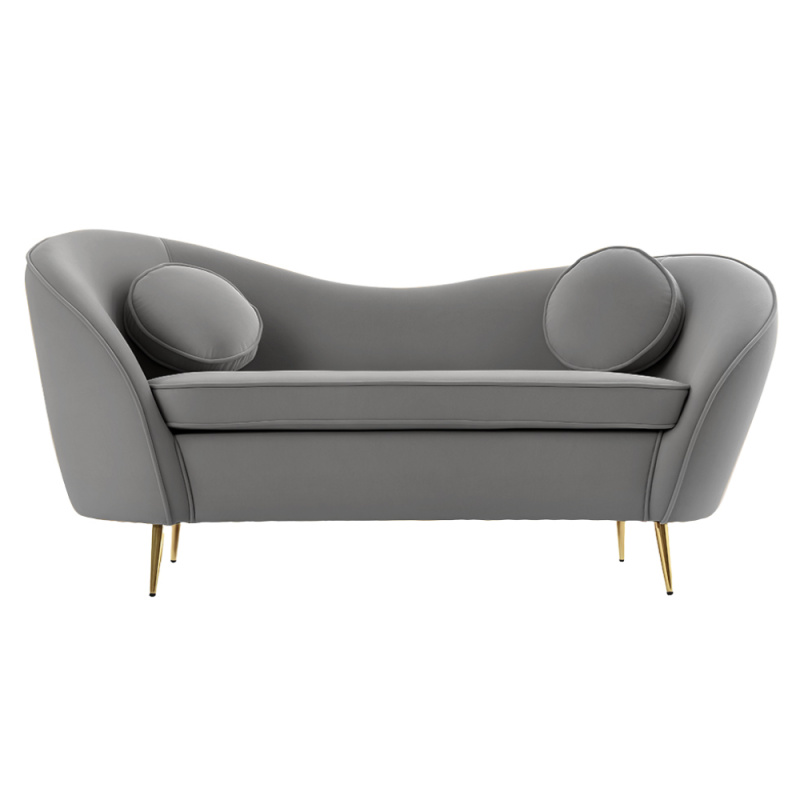 Designový 2-sed, šedá Velvet látka/gold chrom zlatá, EZIO TYP 2