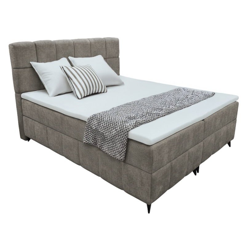 Boxspringová postel, 200x200, hnědošedá taupe, ALMA