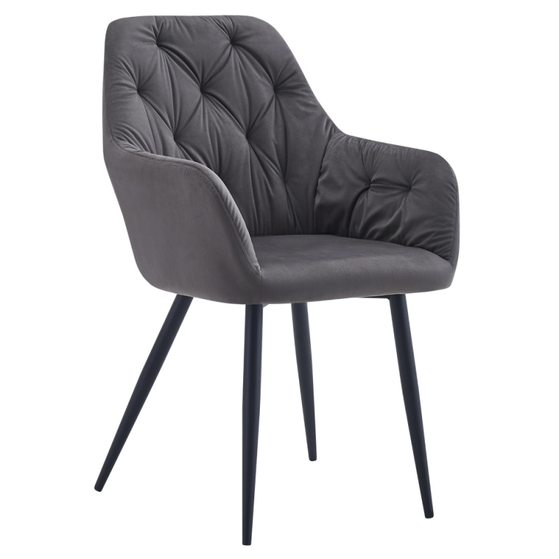 Designové křeslo, tmavě šedá Velvet látka, VERIO NEW