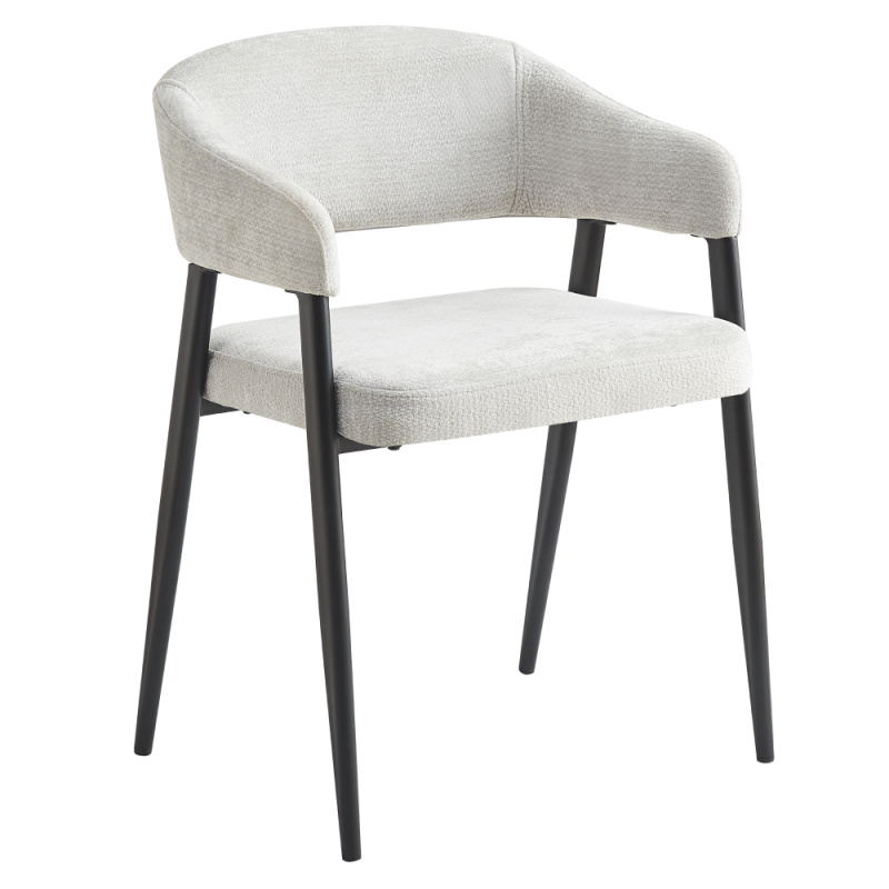 Designové jídelní křeslo, světle šedá/černá, NIZAR TYP 2